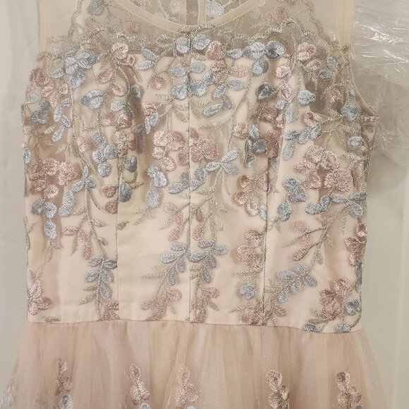 Chi Chi London Dress US Size 4 Lace Blush Pink Embroidered